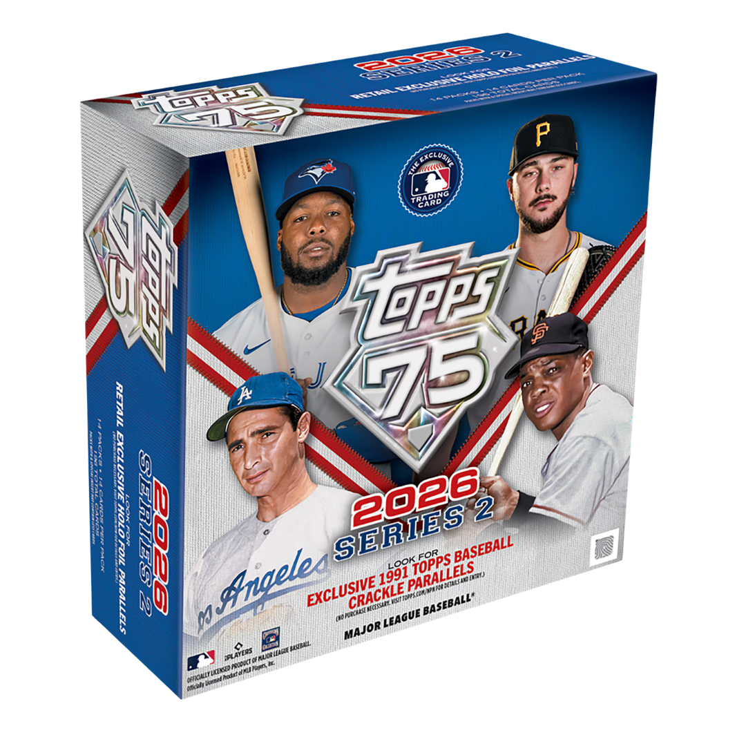 2026 Topps Baseball Series 2 Mega Box with MLB rookies stars inserts and flagship trading cards