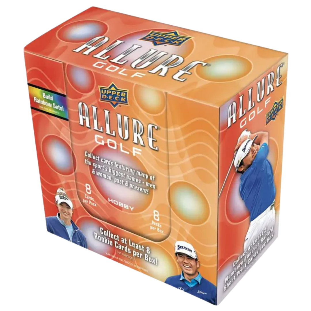 2026 Upper Deck Allure Golf Hobby Box chrome trading cards with rookies autographs and Color Flow parallels