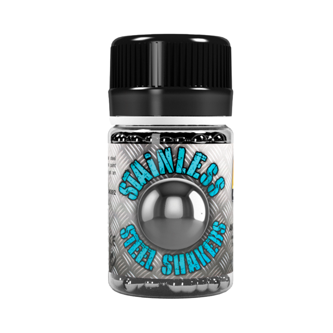 AK Interactive Stainless Steel Shakers 250 Balls, paint mixing tool for miniatures, Gundam, scale models, corrosion-resistant stainless steel paint agitators.