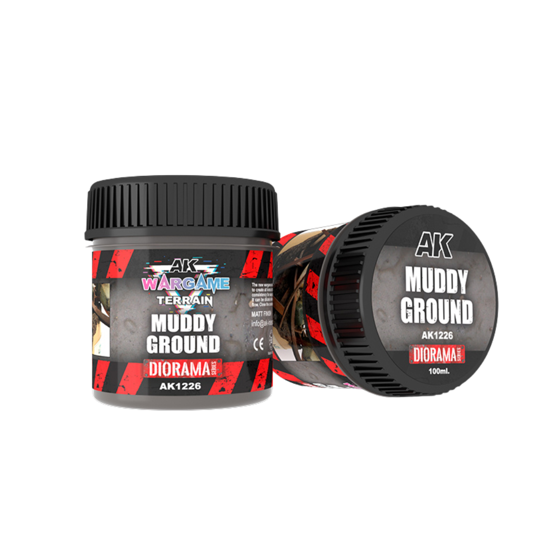 Muddy ground terrain for wargames, perfect for adding realistic texture and wet effects to warzone dioramas.