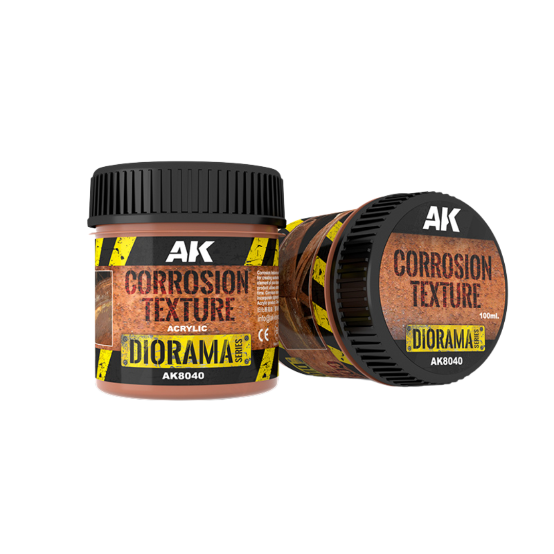 Corrosion Texture acrylic product for creating realistic corrosion and rust effects on vehicles and dioramas. Ideal for adding depth and detail.