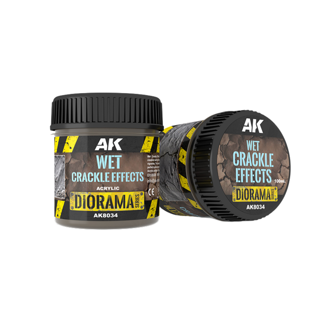 Wet Crackle Effects acrylic-based product for creating realistic crackle ground textures on vehicles and dioramas. Non-toxic and easy to apply.