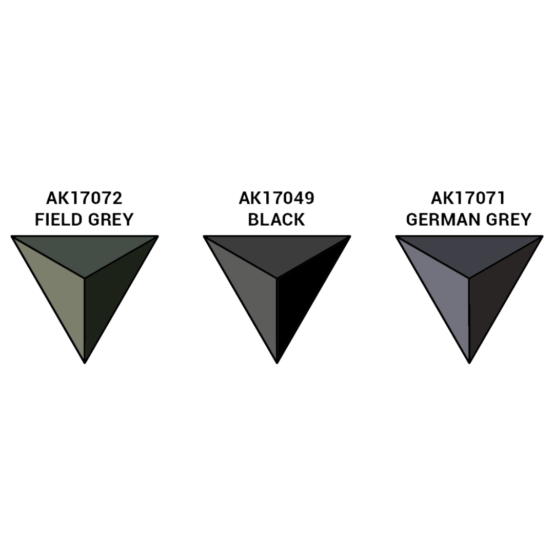 AK Interactive Quick Gen German Uniforms acrylic paint set with historically accurate pre-mixed colours