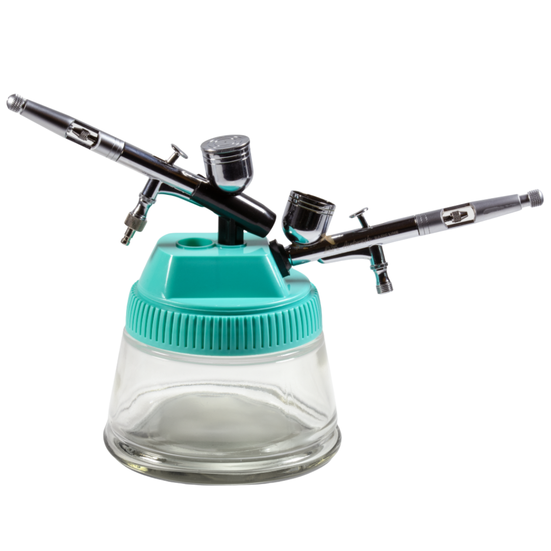 AK Interactive Airbrush Cleaning Pot with built-in holder and filter for airbrush maintenance