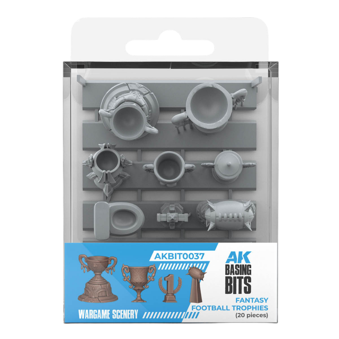 AK Interactive Fantasy Football Trophies set with 20 detailed 3D-printed resin basing pieces