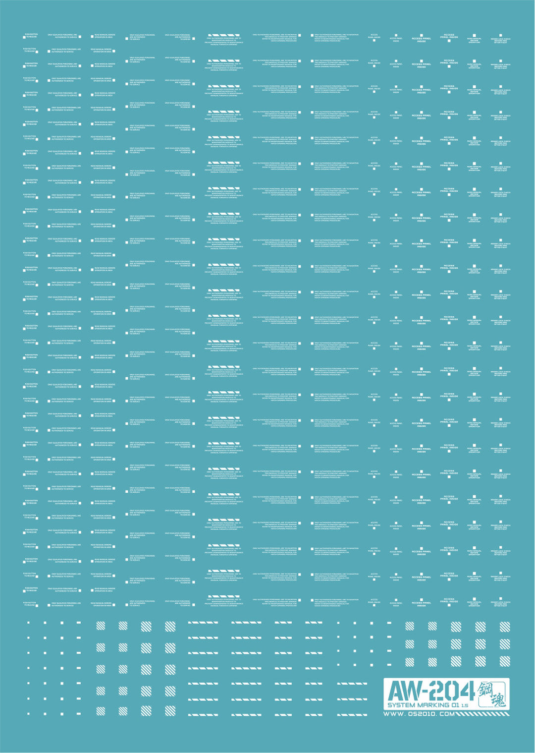 Madworks - Decals - Water Slide Decals System markings (White) AW204