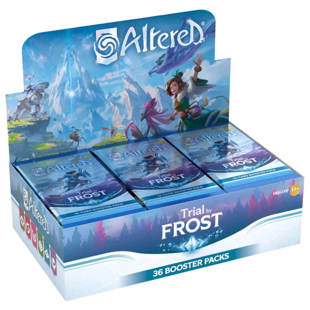Altered TCG Trial by Frost Booster Box - 36-pack card set featuring heroes, rares, and unique cards. Explore the icy trials of Cais Adarra in this epic TCG expansion.