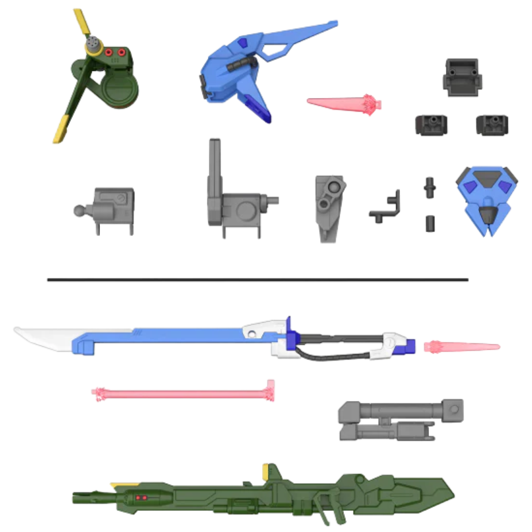 Bandai Gundam SEED Option Parts Set Gunpla 02 contents with Launcher Striker pack, Sword Striker pack, and accessory parts for HG Gunpla kits