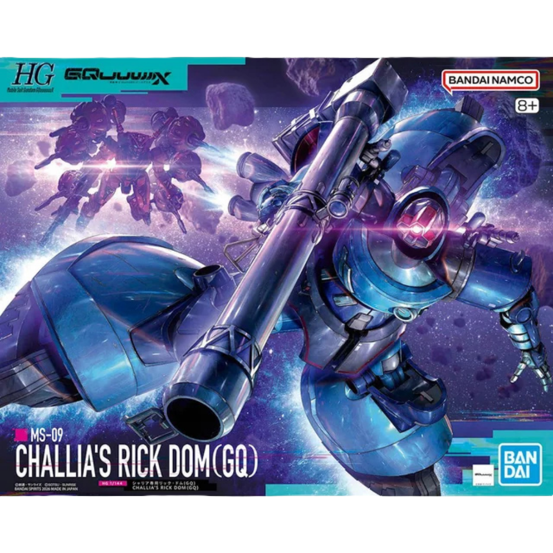 Bandai HG Challia Rick Dom GQ 1/144 scale Mobile Suit Gundam GQuuuuuuX model kit box art