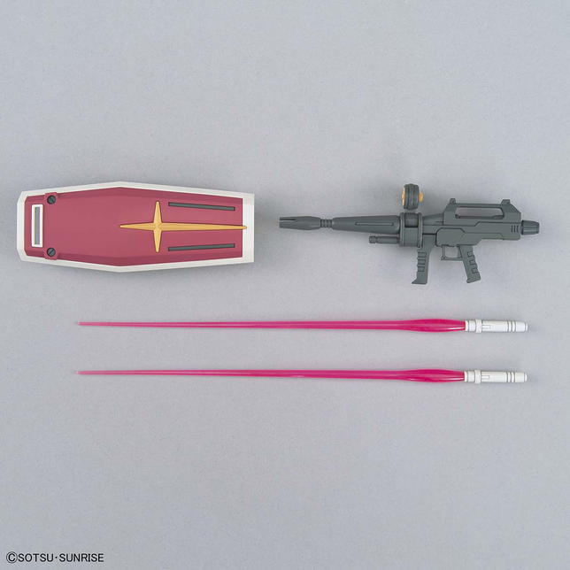 Rear view of the HG RX-78-2 Gundam (Beyond Global), highlighting its enhanced articulation and thrusters.