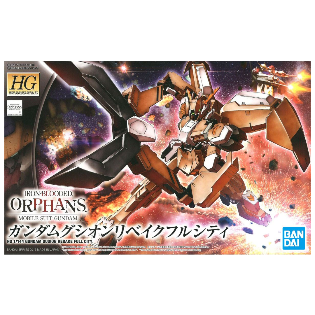 Bandai HG Gundam Gusion Rebake Full City box art from Iron-Blooded Orphans