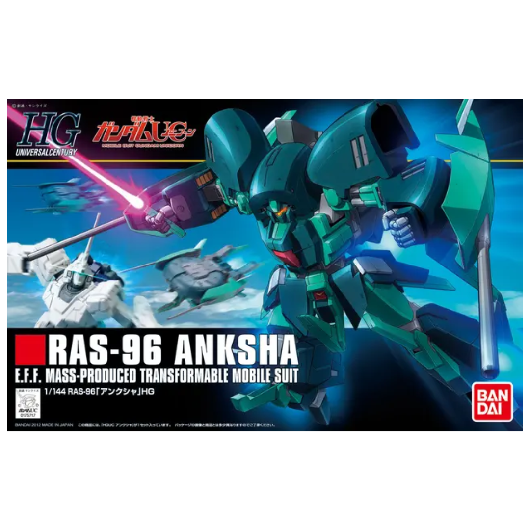 Bandai HG RAS-96 Anksha model kit box art for Gundam UC