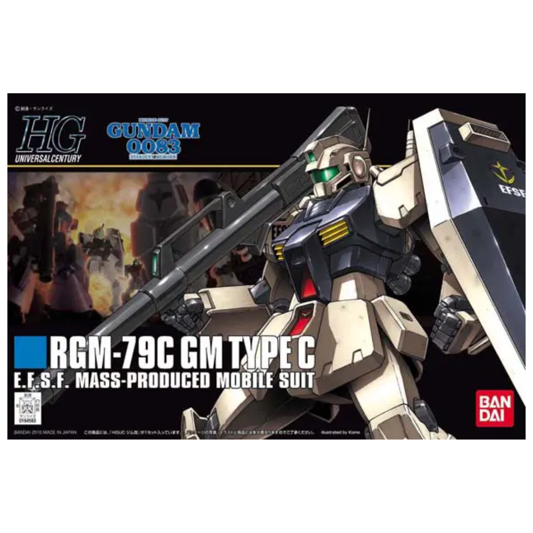 Bandai HG 1/144 RGM-79C GM Type C model kit box art, Gundam 0083