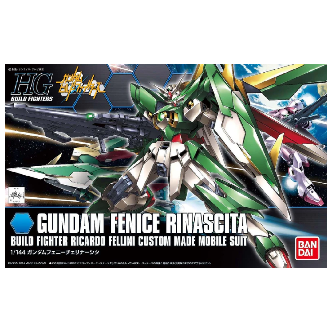 Bandai HG Wing Gundam Fenice Rinascita model kit box art, Gundam Build Fighters
