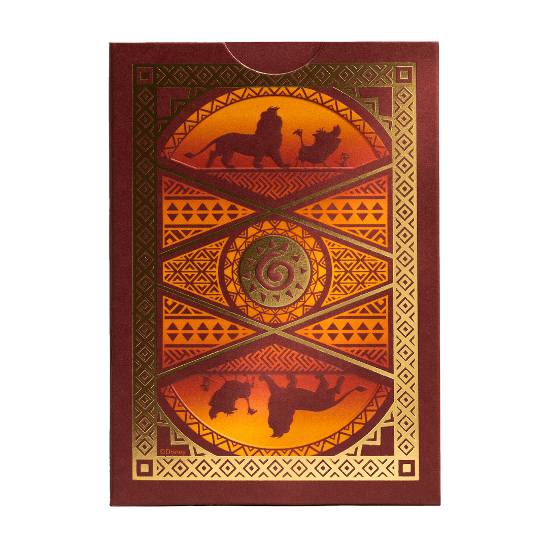Bicycle Disney The Lion King Playing Cards featuring Simba, Timon, and Pumbaa with premium Air-Cushion Finish for smooth handling and durability.