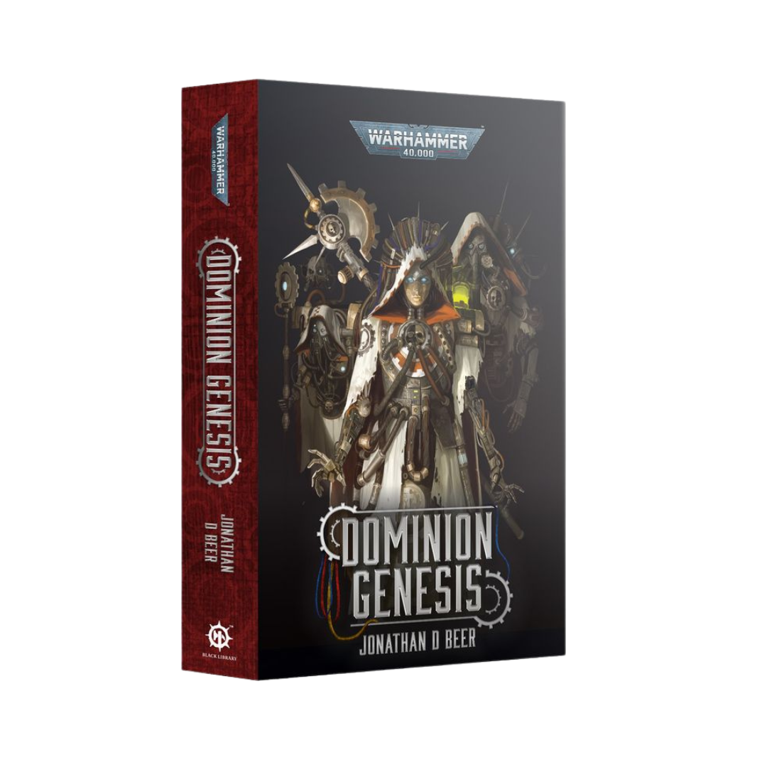 Dominion Genesis paperback by Black Library featuring epic cosmic battle with angels and primordial forces for Warhammer fantasy sci-fi readers
