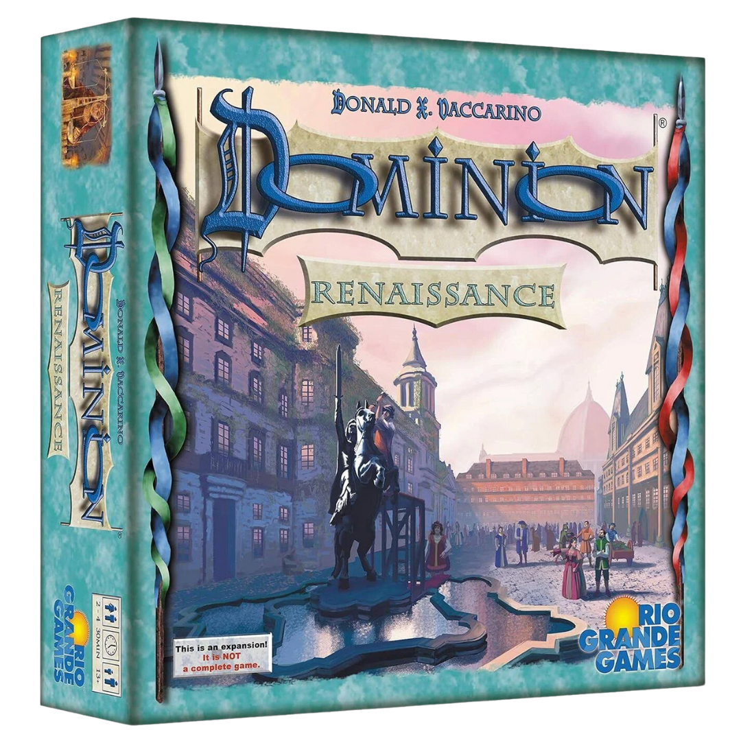 Dominion Renaissance expansion with new projects, villagers, and artifacts adding strategic depth to the classic deck-building game.