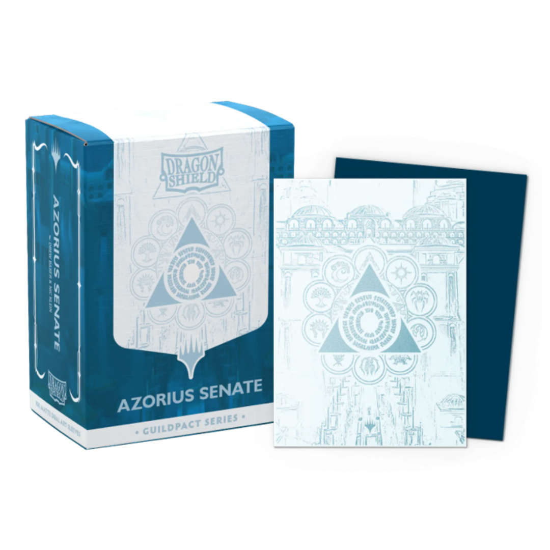 Dragon Shield Dual Matte Azorius Senate card sleeves with Guildpact artwork for Magic the Gathering decks