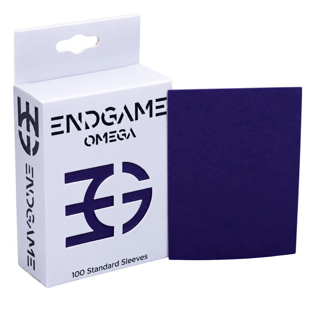 Endgame Omega Sleeves Nightshade Purple pack of 100 standard-size tactile matte sleeves for TCG cards