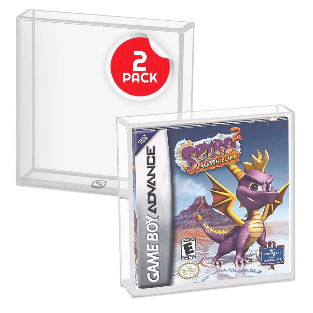 Evoretro clear acrylic protector cases for Nintendo Game Boy Advance game boxes, pack of two