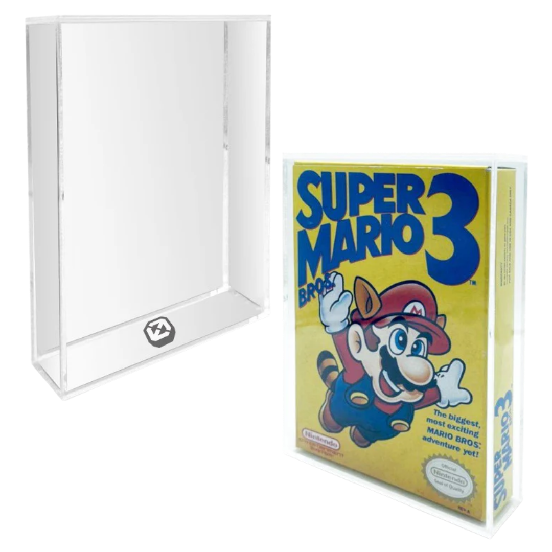 Evoretro clear acrylic protector cases for Nintendo NES game cartridges, pack of two