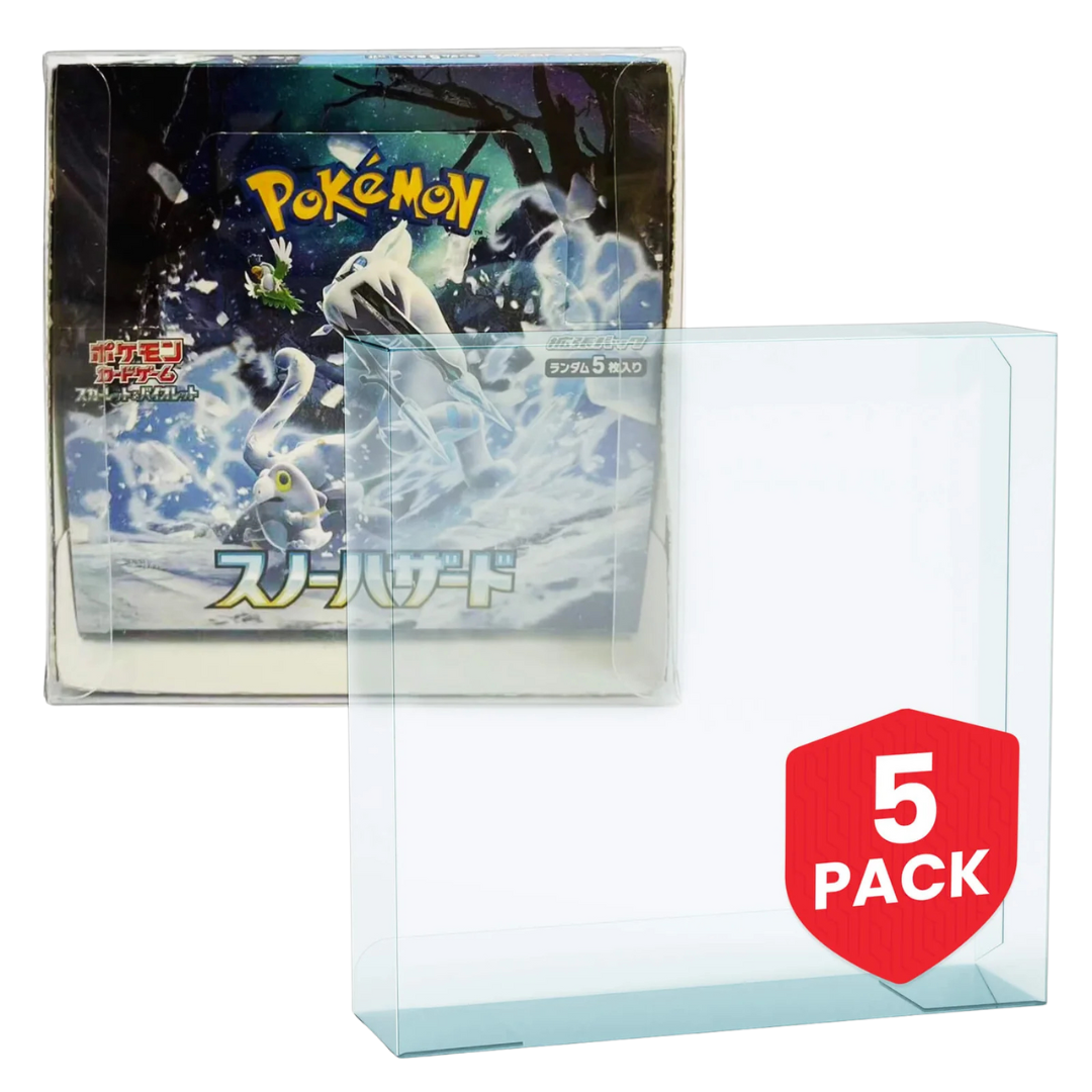Evoretro PET protector 5 pack for Pokémon Japanese booster box clear display case