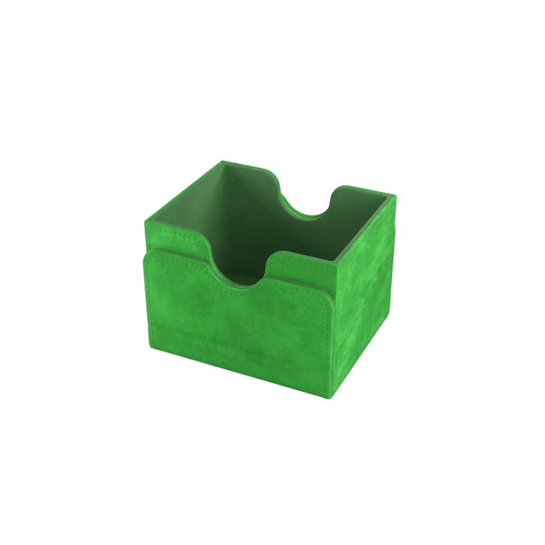 Gamegenic Sidekick Convertible XL Green deck box, holds 100 double-sleeved TCG cards, premium storage with microfiber lining, magnetic closure, and convertible lid.