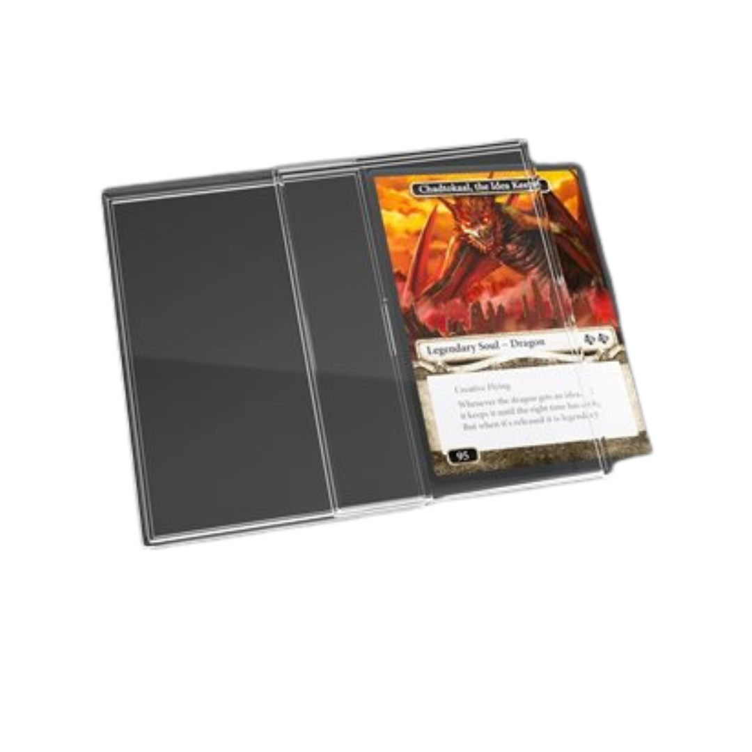 Gamegenic Slide Card Cases featuring a durable design with easy slide access, perfect for protecting trading cards in style.