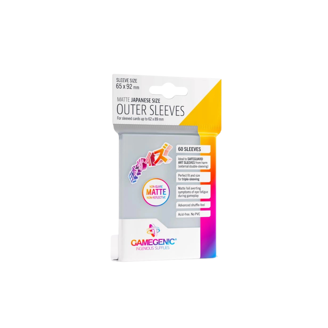 Outer Sleeves Matte for Japanese-size cards, designed for double and triple-sleeving protection with a premium matte finish and clear visibility