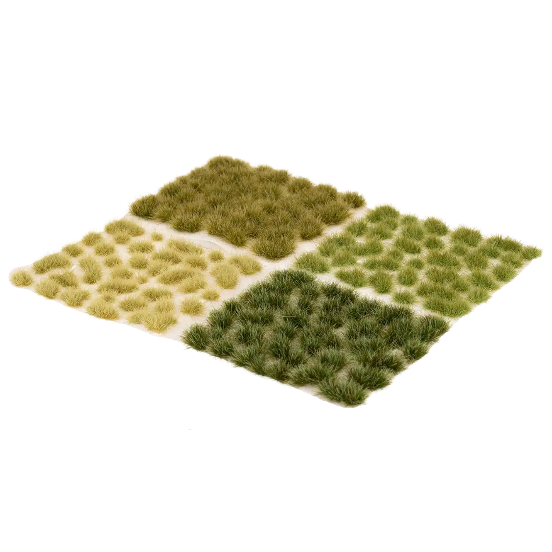Gamers Grass Green Meadow Set grass tufts for miniature bases terrain and dioramas