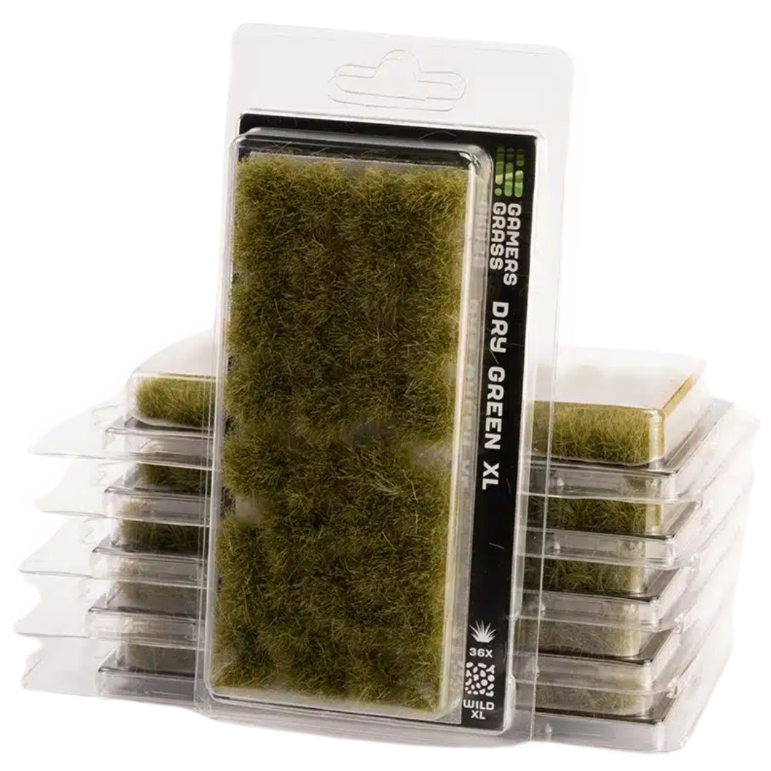 Gamers Grass XL 12mm Dry Green Tuft Wild for desert and sun-scorched miniature base decoration