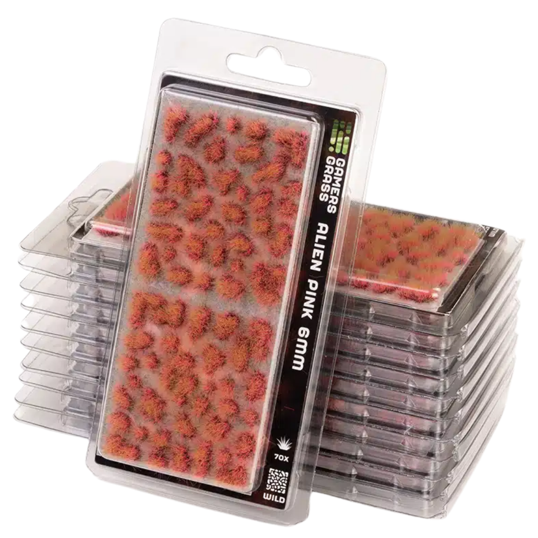 Gamers Grass 6mm Alien Pink static grass tufts for miniature bases and tabletop terrain