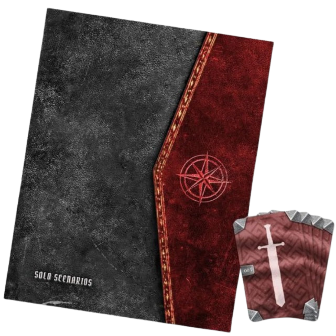 Gloomhaven Second Edition Solo Scenarios set with 17 new missions and class-specific rewards, perfect for solo strategic gameplay and exploration.