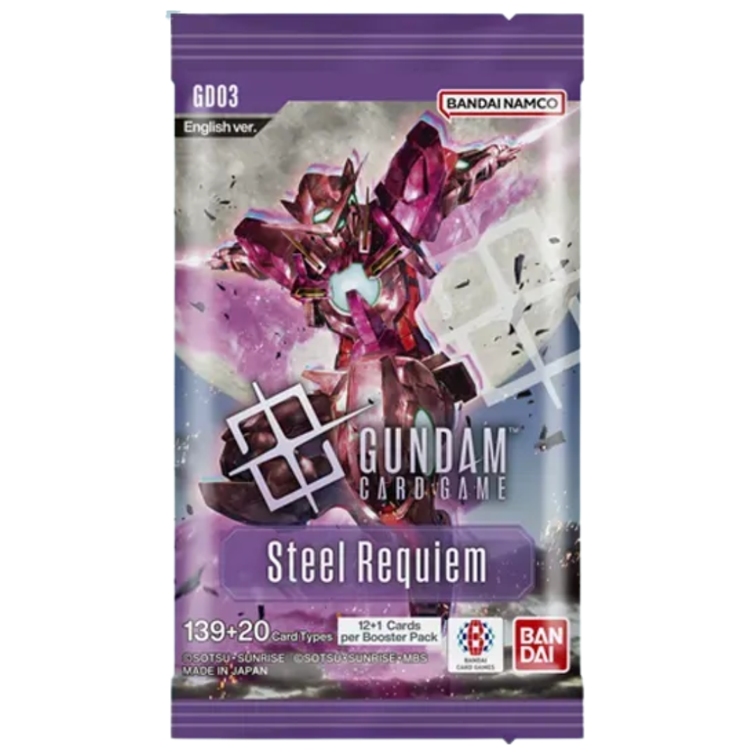 Gundam CG GD-03 Steel Requiem Booster Pack featuring Gundam 00 and Hathaway’s Flash Mobile Suits