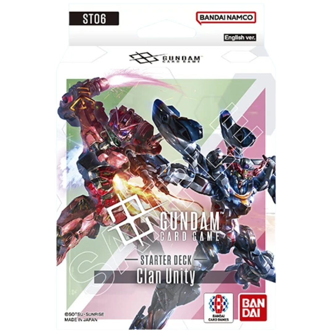 Gundam Card Game ST-06 Clan Unity Starter Deck box with featured Mobile Suits