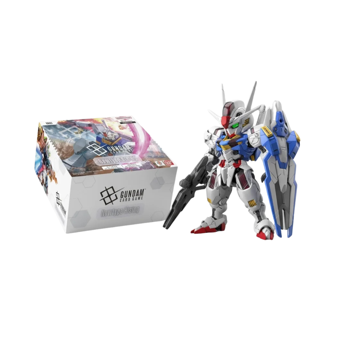 Gundam Newtype Ascension Bundle with MGSD Gundam Aerial and GD01 Newtype Rising booster display