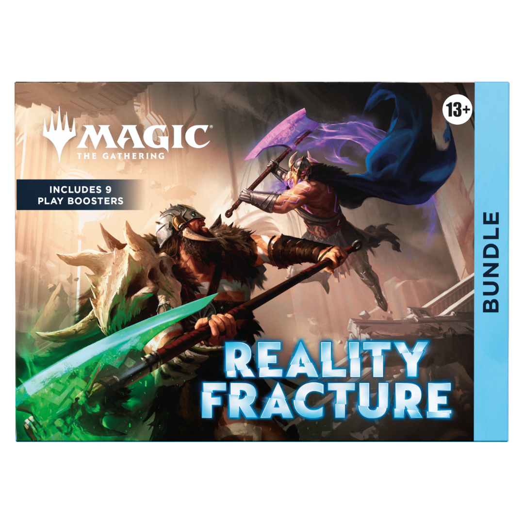 Magic The Gathering Reality Fracture Bundle box with battle artwork and included Play Booster packs