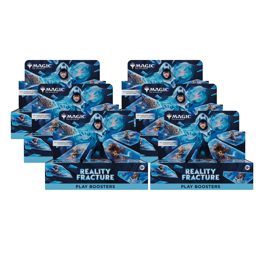 Magic The Gathering Reality Fracture Play Booster Display case with 6 boxes for draft events and collection building