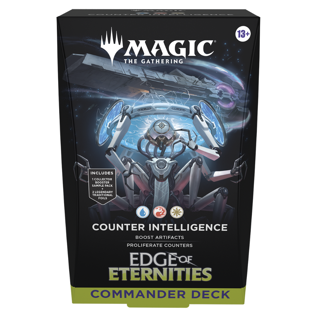 Magic: The Gathering Edge of Eternities Commander Deck - Counter Intelligence featuring counterspells, control strategies, and premium cards.