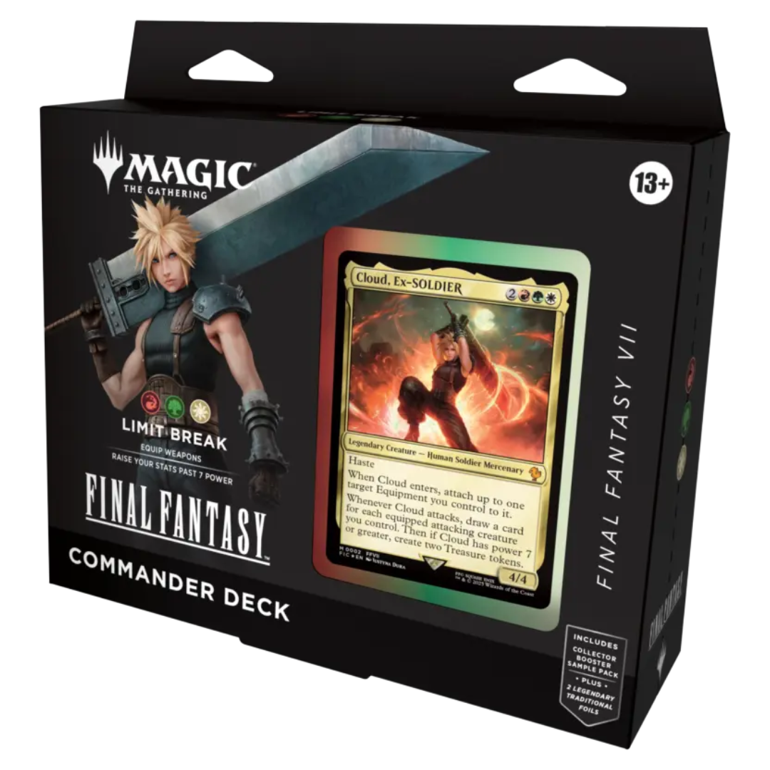 Magic: The Gathering Final Fantasy Commander Deck Limit Break, pre-constructed MTG deck with powerful spells and iconic Final Fantasy characters for epic Commander plays.