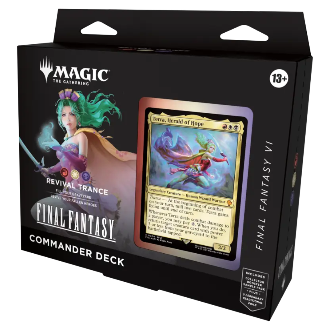 Magic: The Gathering Final Fantasy Commander Deck Revival Trance, MTG pre-constructed deck focused on healing, recursion, and Final Fantasy synergy for Commander.