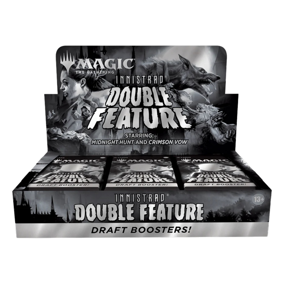 Magic The Gathering Innistrad Double Feature Draft Booster Display with Silver Screen black and white card treatment