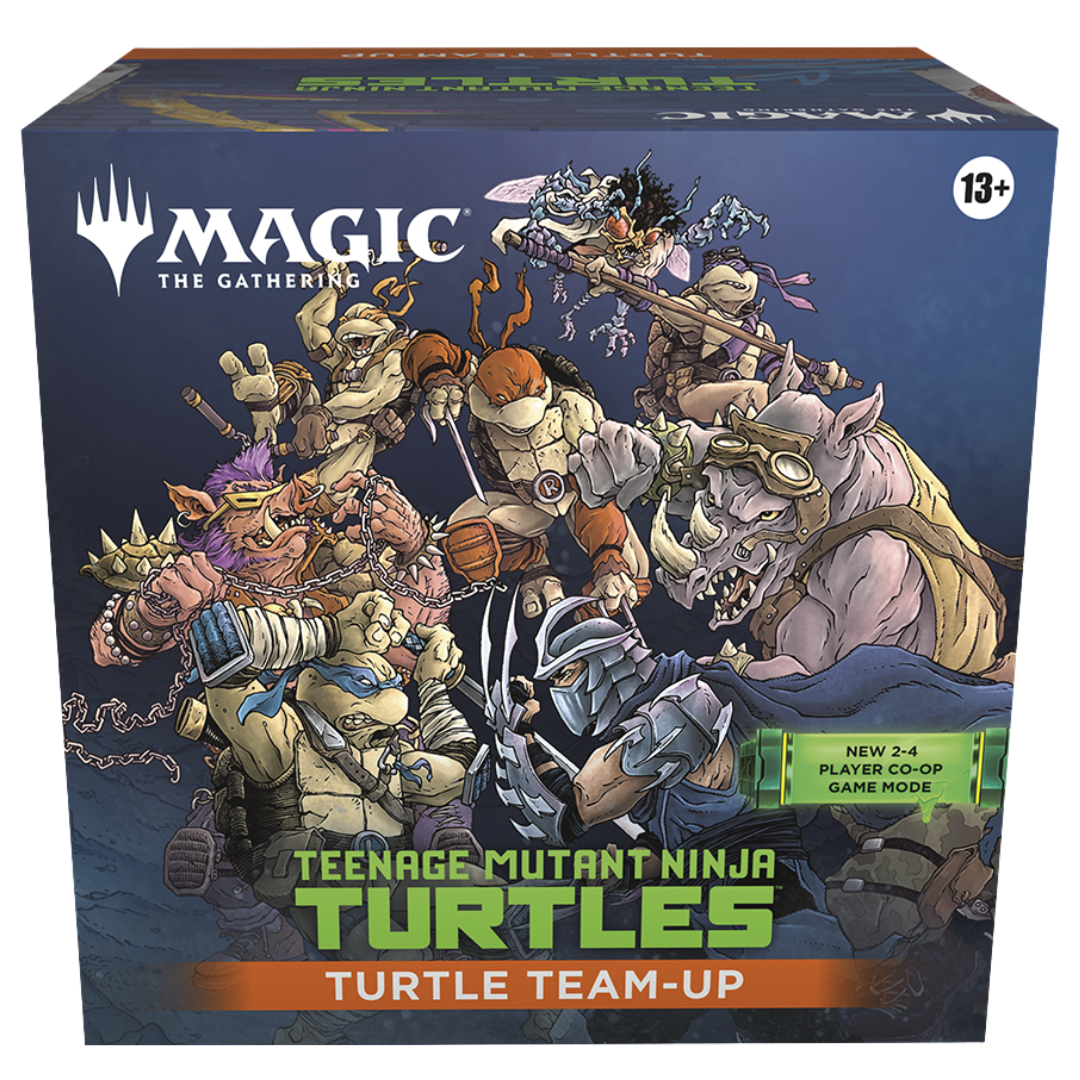 Magic the Gathering Teenage Mutant Ninja Turtles Turtle Team Up box with TMNT vs Shredder artwork