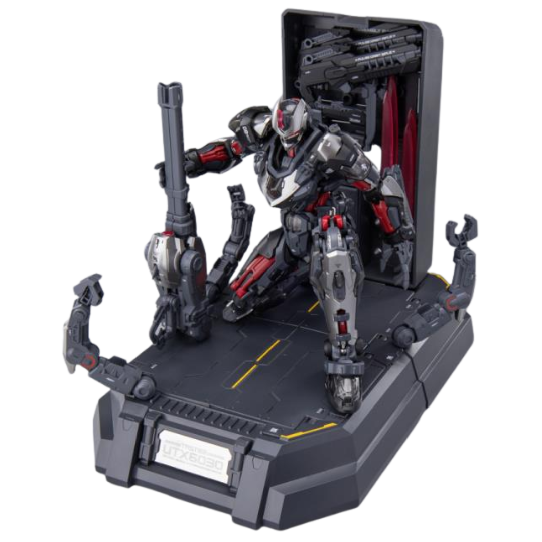 NONZERO STUDIO Hemoxian Tastier Over Zero 1/10 scale model kit displayed on mechanical base with accessories and pose arms