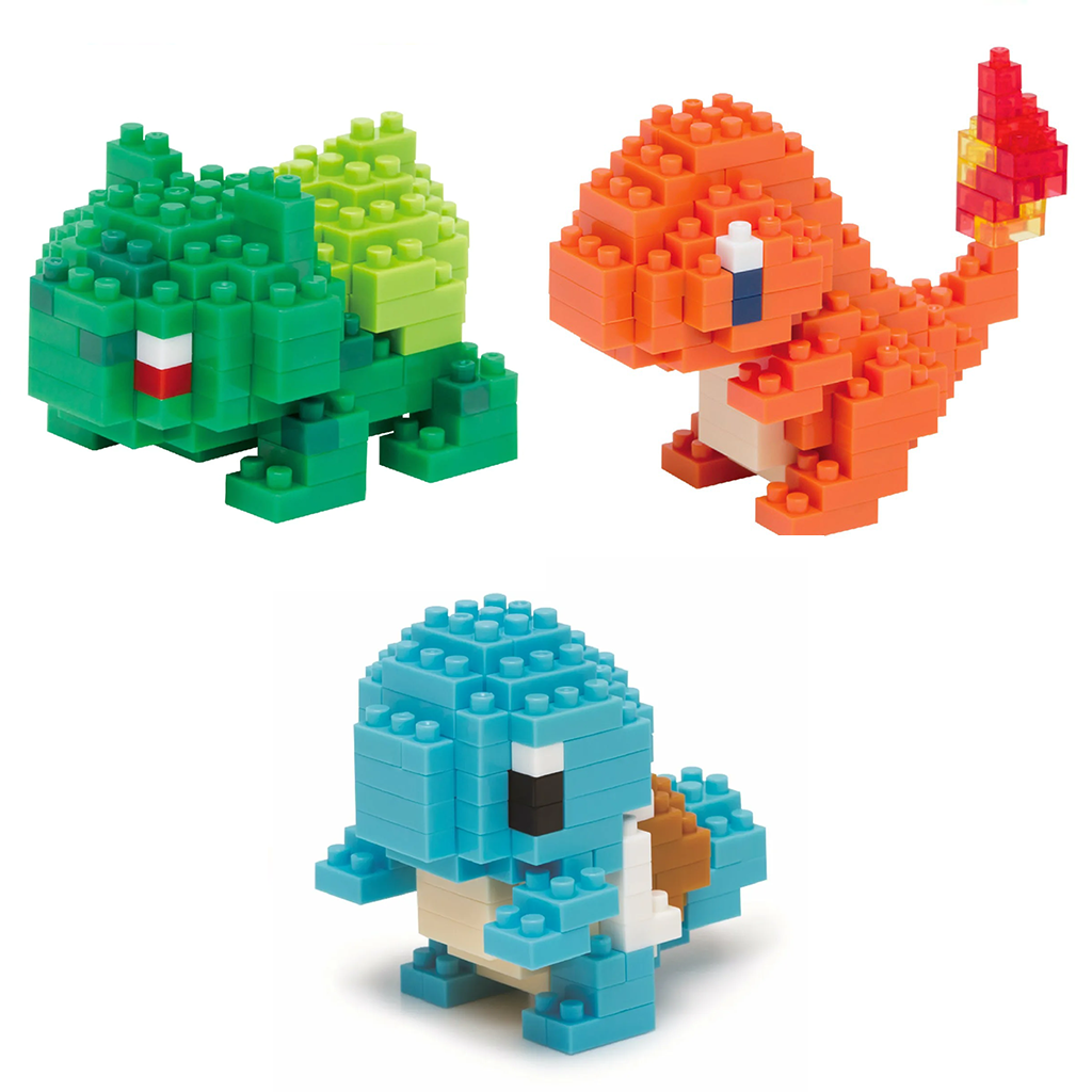 Nanoblock Pokemon Series 3 pack Squirtle Bulbasaur Charmander