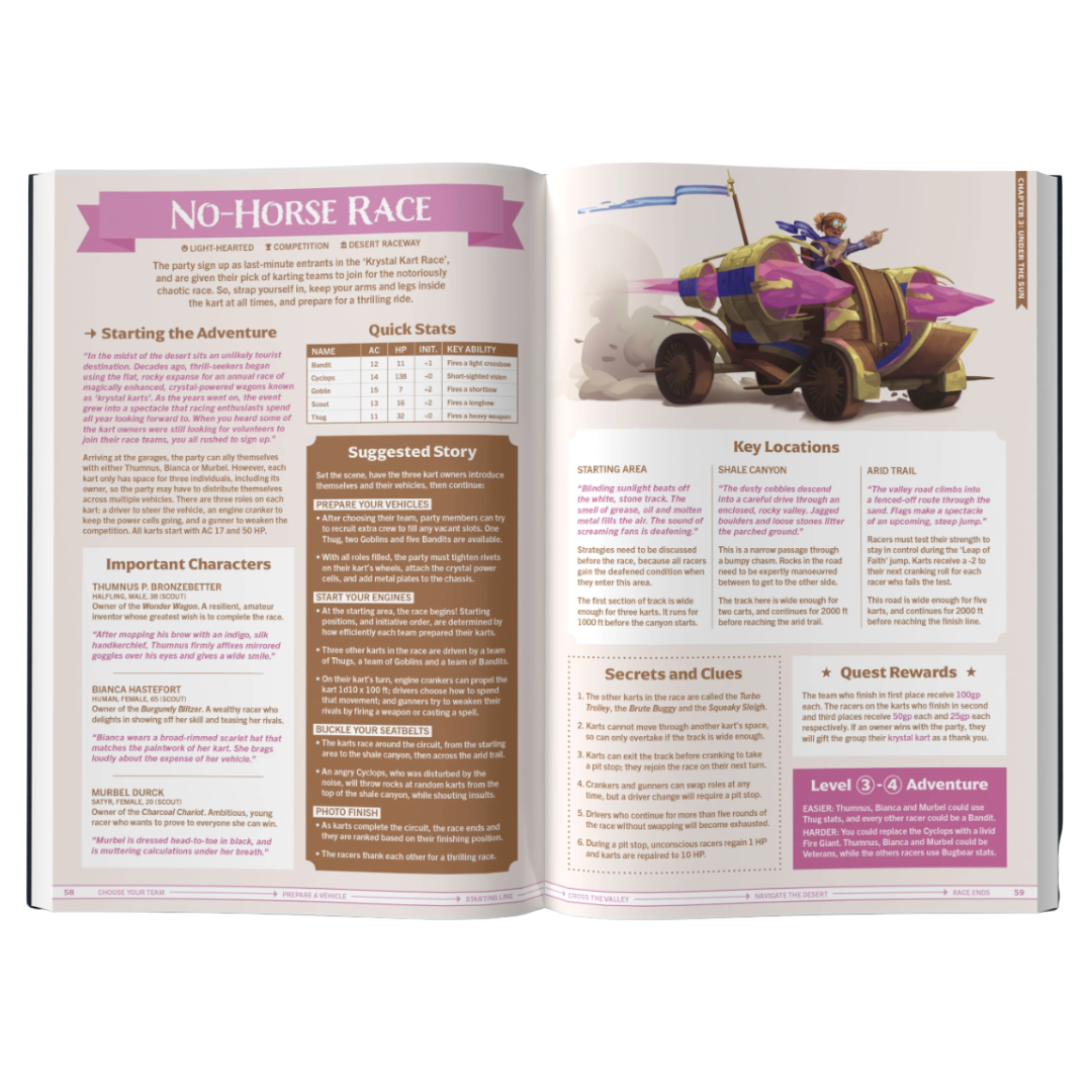 One-Shot Wonders – a 200-page hardcover book featuring 100+ quick, ready-to-play DnD adventures for levels 1-20. Perfect for any GM!