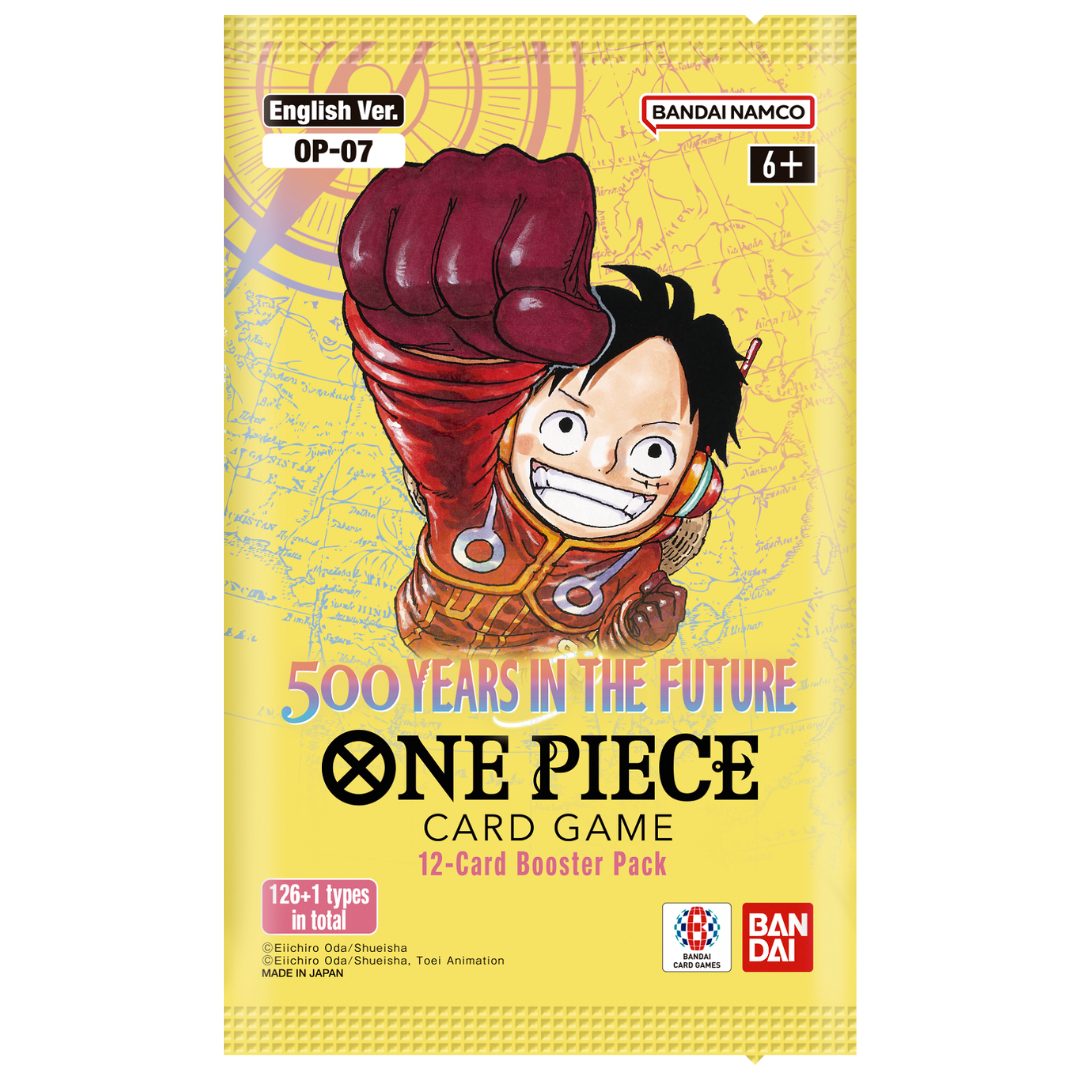 One Piece OP-07 500 Years in the Future booster pack featuring Monkey D. Luffy artwork