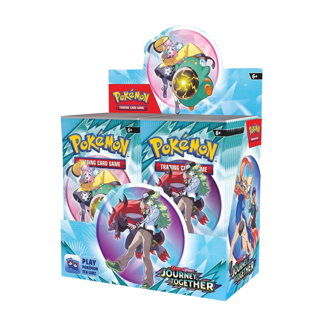 Pokémon Journey Together Booster Box with 36 booster packs, ideal for TCG collectors and players seeking rare and powerful Pokémon cards.