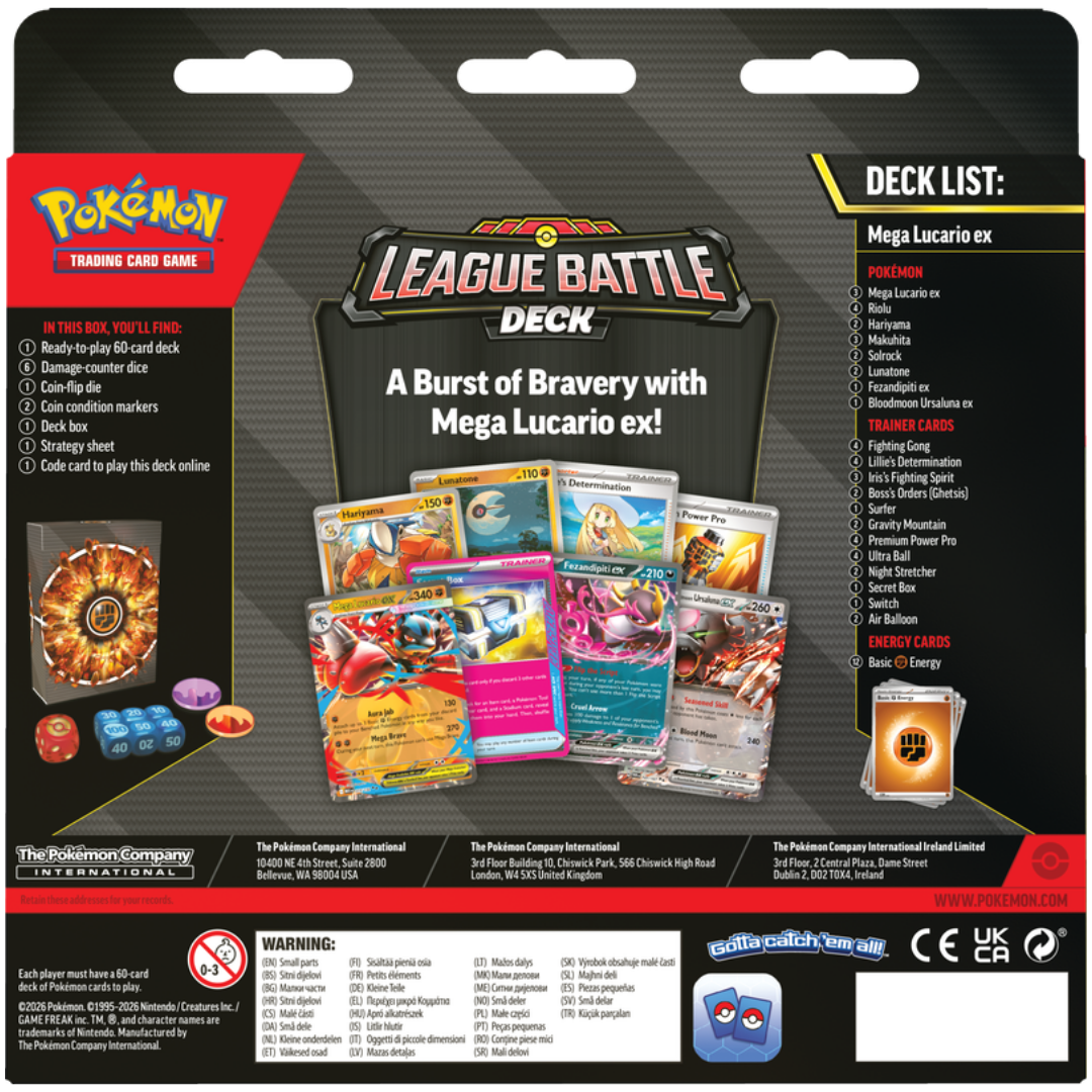 Pokemon TCG Mega Lucario EX League Battle Deck with ready to play 60 card deck and accessories