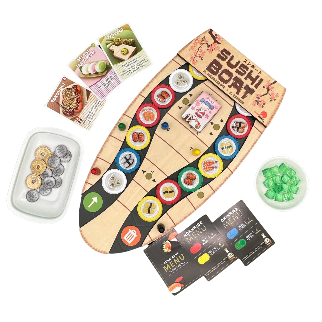 Sushi Boat Board featuring vibrant artwork, strategic layout, and enhanced gameplay experience.